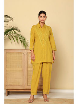 Zolo Label - Lace Mustard Cotton Co-Ord Set