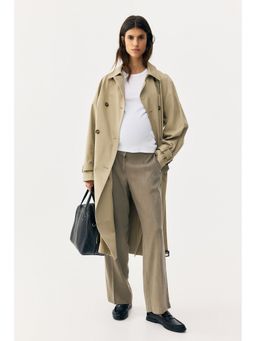 H&M - Women Green Mama Linen-Blend Tailored Trousers