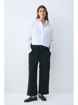 H&M - Women Black Mama Linen-Blend Drawstring Trousers