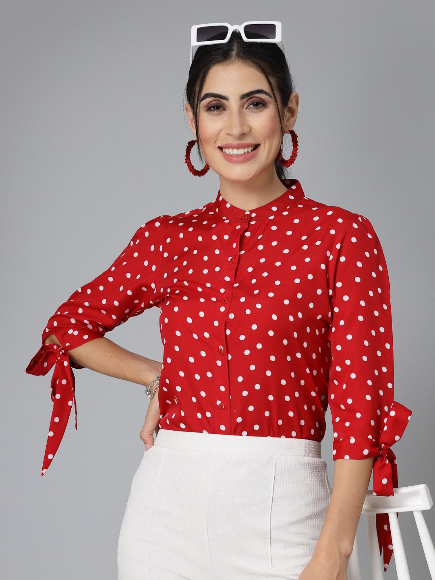 Buy Style Quotient Women Smart Casual Polka Printed Shirt Online