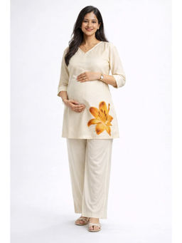 Putchi - Off White Buttercup Bloom Kurta with Pant