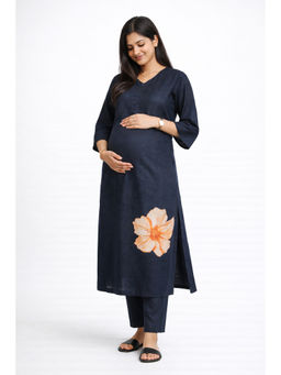 Putchi - Black Velvet Dusk Kurta with Pant