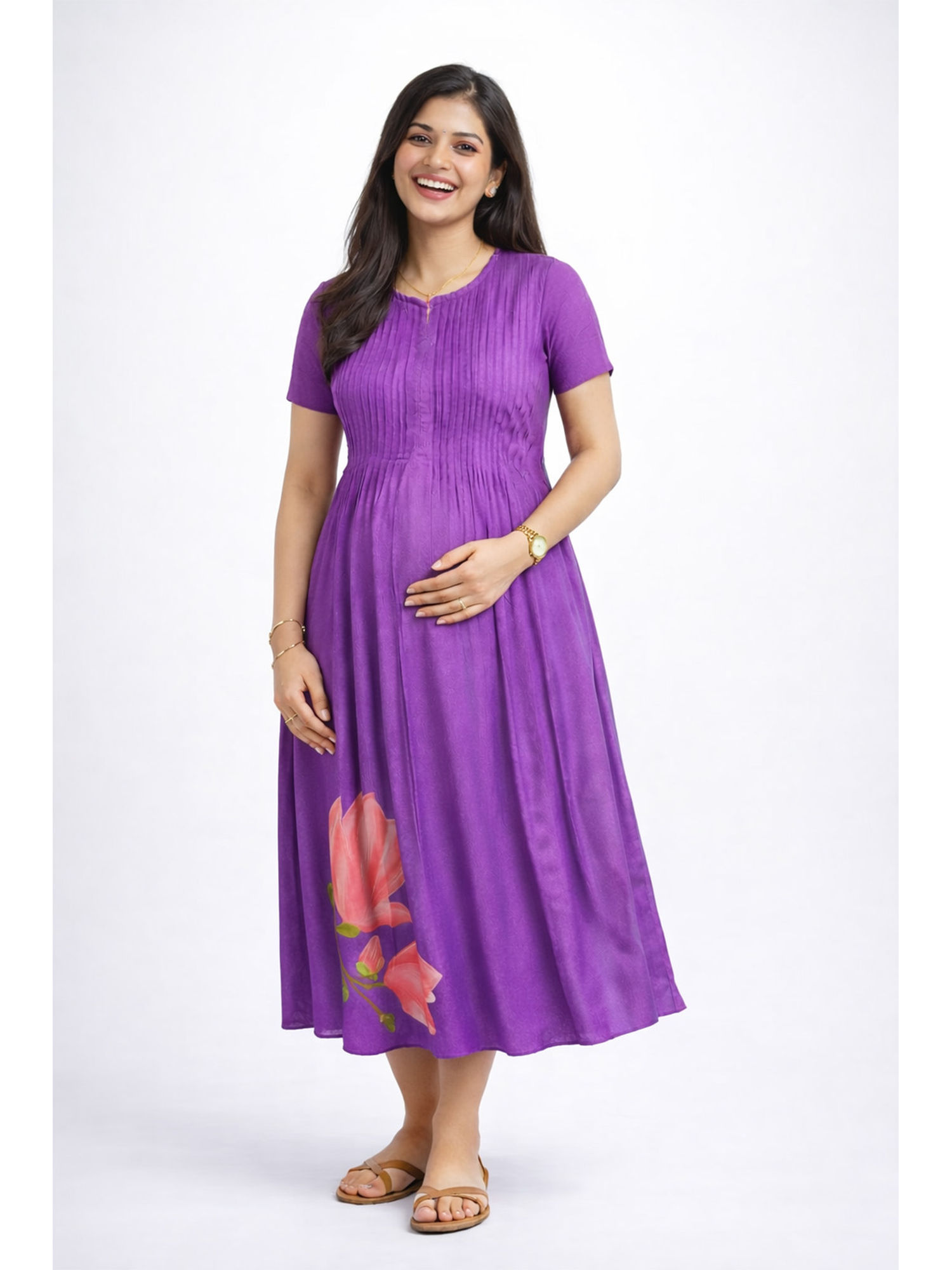 putchi Lavender Amethyst Petal Maternity Dress-picture-24