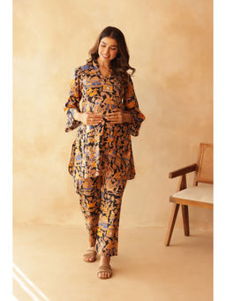 Ikk Kudi By Seerat - Multi-Color Midnight Folk Tale Maternity and Nursing Kurta with Pant
