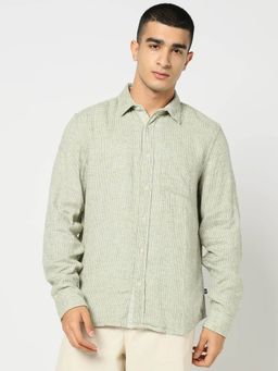 GAP - Men Mini-Checks Regular Fit Green Shirt