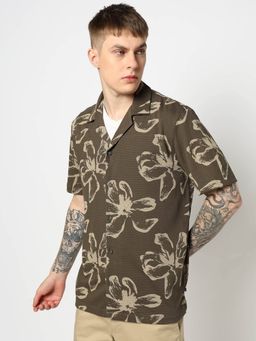 GAP - Men Floral Camp Green Shirt