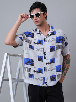 Free Authority - Men Official Dc Comics Batman Graphic Printed White Regular Fit Shirt