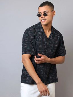 Free Authority - Men Official Squid Game Graphic Printed Black Regular Fit Shirt