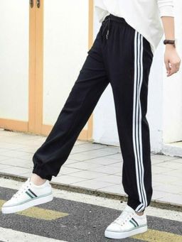 Outzidr - Black Contrast White Striped Jogger