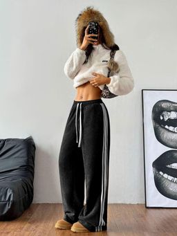 Outzidr - Black Side Stripe Street Style Pant