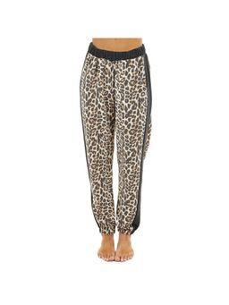 Outzidr - Brown Animal Print Casual Wear Joggers