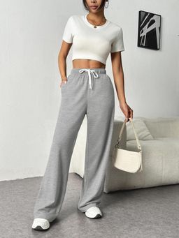 Outzidr - Grey Waist Tie Up Pant