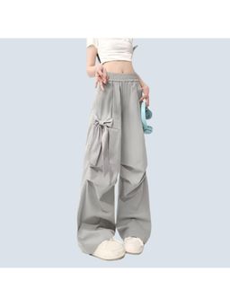 Outzidr - Grey Bow Detailing Parachute Pants