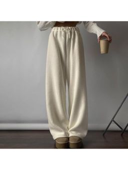 Outzidr - Off White Fleece Vacay Pant