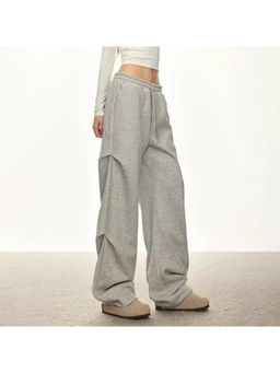 Outzidr - Pin Tucked Grey Street Style Pants