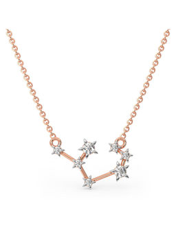Candere by Kalyan Jewellers - 18Kt Rose Gold and Diamond Sagittarius Zodiac Necklace