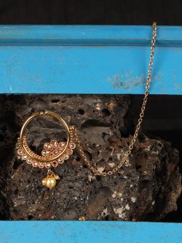 Anika's Creations - Traditional Gold Plated Stone Studded Circular Bridal Nath