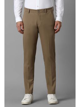Louis Philippe - Men Brown Solid Casual Trouser