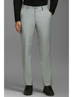 Louis Philippe - Men Grey Textured Formal Trouser