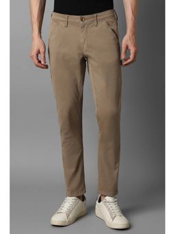 Louis Philippe - Men Khaki Solid Casual Trouser