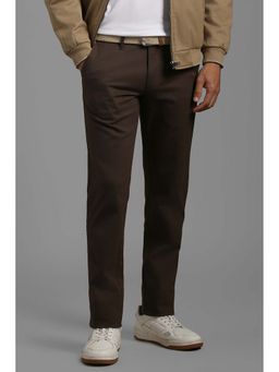 Louis Philippe - Men Brown Solid Casual Trouser