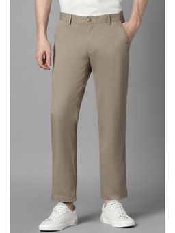 Louis Philippe - Men Beige Solid Casual Trouser