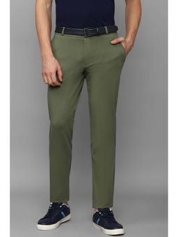 Louis Philippe - Men Olive Solid Casual Trouser