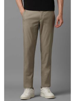 Louis Philippe - Men Khaki Solid Casual Trouser