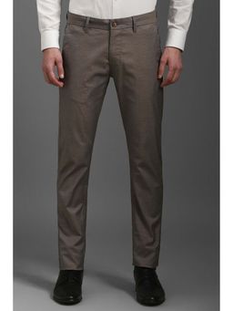 Louis Philippe - Men Brown Stripe Casual Trouser