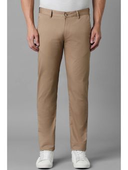 Louis Philippe - Men Beige Solid Casual Trouser