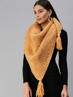 Magic Needles - Women Brown Solid Scarf
