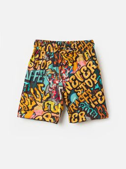 Blue Giraffe - Boys Multicolor Printed Regular Fit Shorts