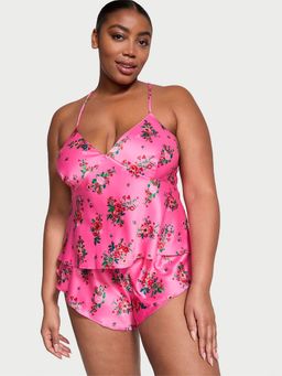 Victoria's Secret - Pink Floral Satin Cami and Shorts (Set of 2)