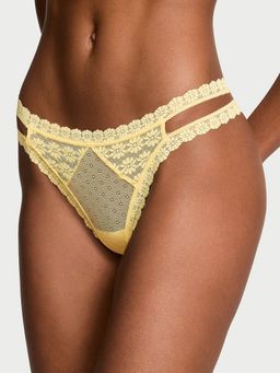 Victoria's Secret - The Lacie Daisy Lace Thong Panty Yellow