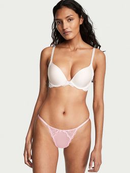 Victoria's Secret - Dream Angels Lace Trim V-String Panty - Pink