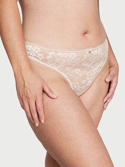 Victoria's Secret - Body by Victoria Lace-Front Thong Panty - Beige
