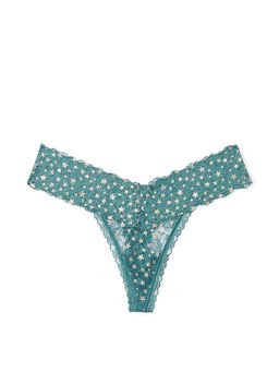 Victoria's Secret - The Lacie Foil-Print Lace Thong Panty - Green