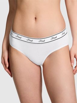 Victoria's Secret - PINK Logo Cotton Hiphugger Panty - White