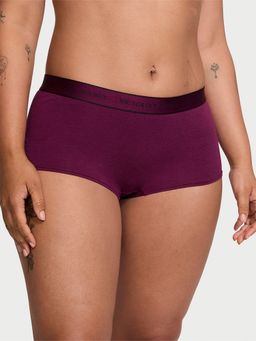 Victoria's Secret - Cotton Logo Cotton Boyshort Panty - Wine