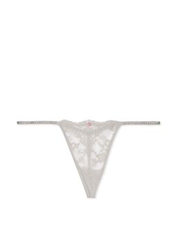 Victoria's Secret - Dream Angels Twinkle Strap Lace V-String Panty - Grey
