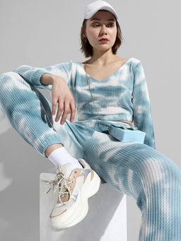 PINACOLADA - Womens Blue Tie Dye Regular Fit Co Ords (Set of 2)