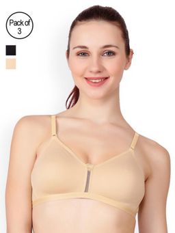 Floret - Pack of 3 Solid T Shirt Bra - Multi-Color