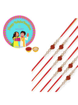Accessher - Elegant and Stylish Om Rakhi for Beloved Brother Pack of 6