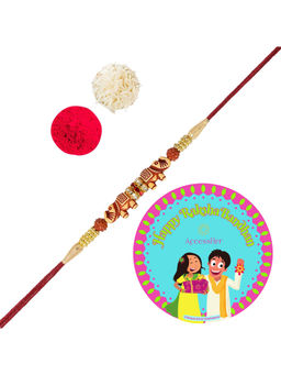 Accessher - Elephant Stylish Elegant Rakhi for Beloved Brother with Rice Roli & Card