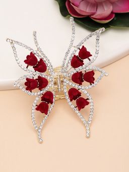 PANASH - Red Rose Embellished Claw Clip