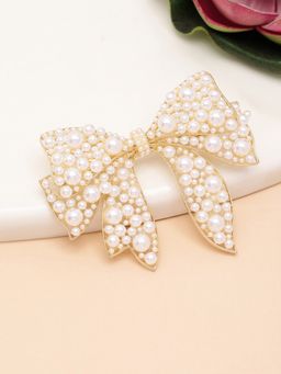 PANASH - Gold-Plated Pearl Beaded Alligator Hair Clip