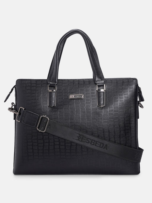Buy ESBEDA Black Color Structured Laptop Bag for Men (M) Online
