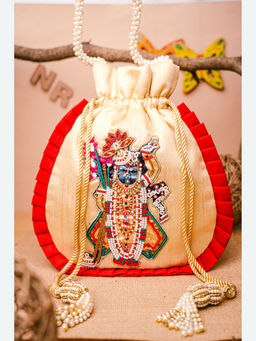 NR by Nidhi Rathi - Embellished Cream Batuas And Potlis