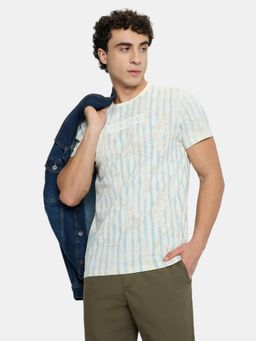 Pepe Jeans - Men Off White Cotton Half Sleeves T-shirt