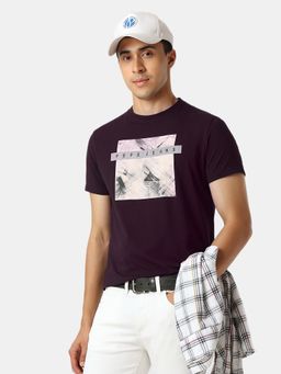 Pepe Jeans - Men Purple Cotton/Lycra Half Sleeves T-shirt